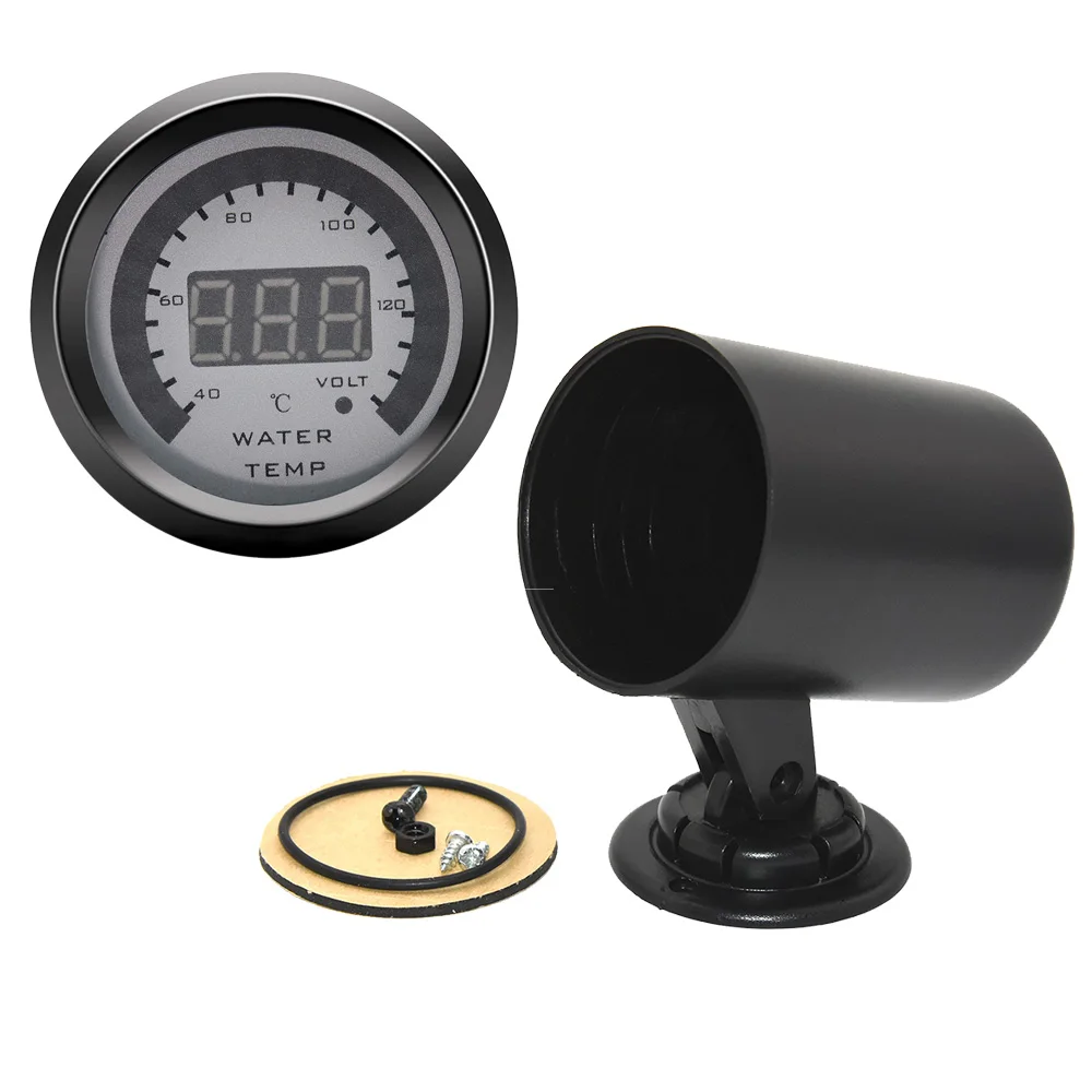 

Цифровой измеритель температуры воды 52 мм с 1/8NPT Автомобильный датчик температуры 40 ~ 150 градусов Цельсия для бензинового автомобиля 12 В