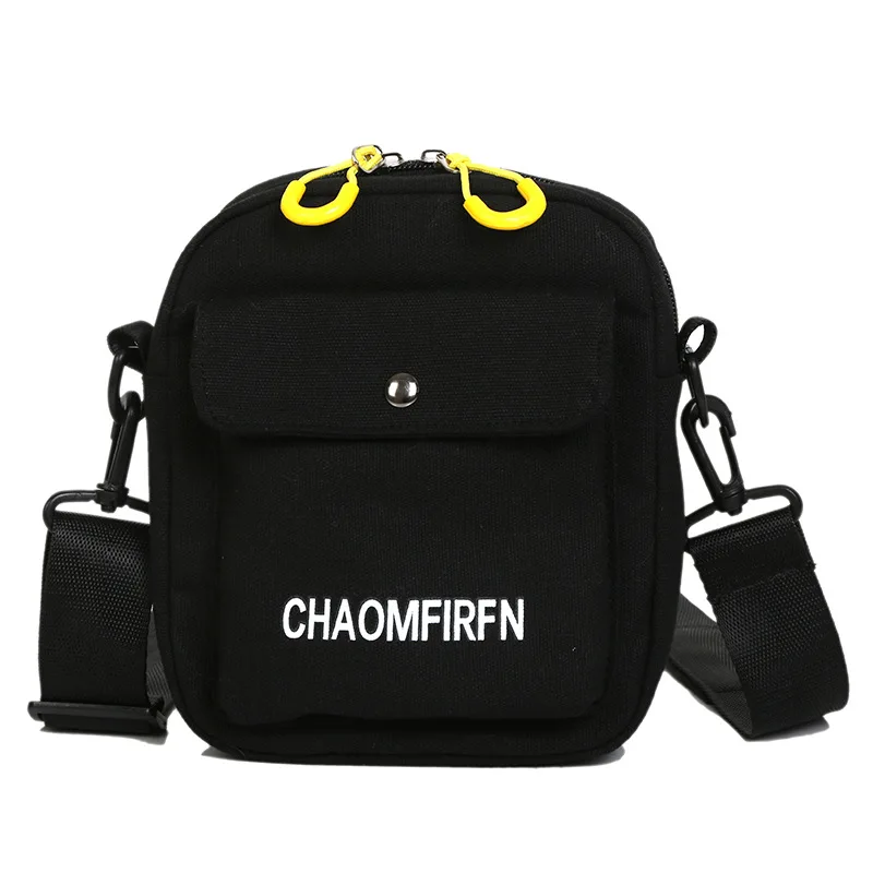 New Canvas Small Square Handbag Korean Style Student Messenger Bag Versatile Women's Bags Letter Printed Crossbody Shoulder Bag