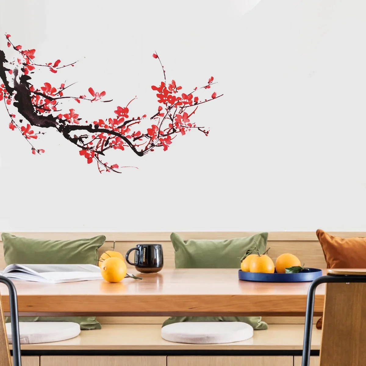 Чернила цветы сливы красные наклейки на стену детская комната потолок крышу