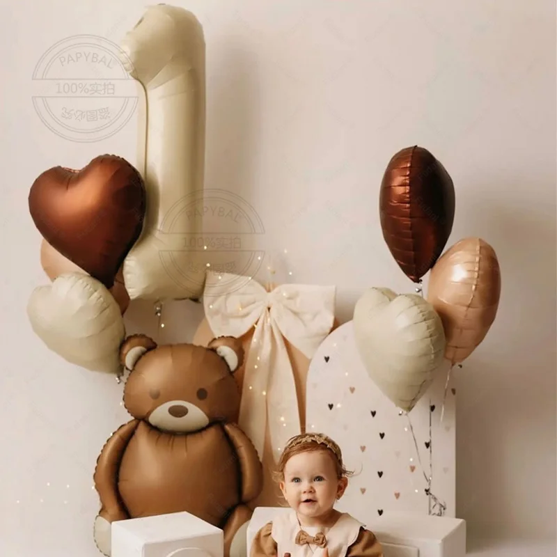 Набор воздушных шаров из фольги 40 дюймов коричневый медведь
