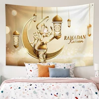 islam ramadan eid mubarak tapestry muslim room decor aesthetic moon lantern hippie psychedelic boho wall hanging party blanket