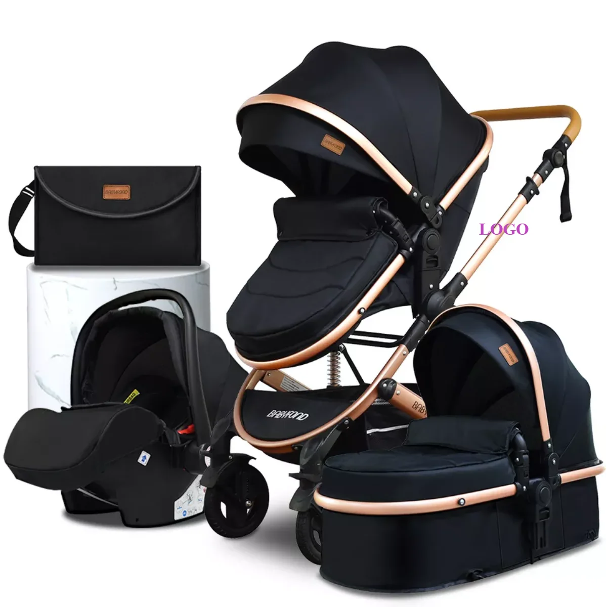 3 In 1 Baby Stroller With Car Seat 4 In 1 Folding Baby Pram For Kids Ride On Car Travel System