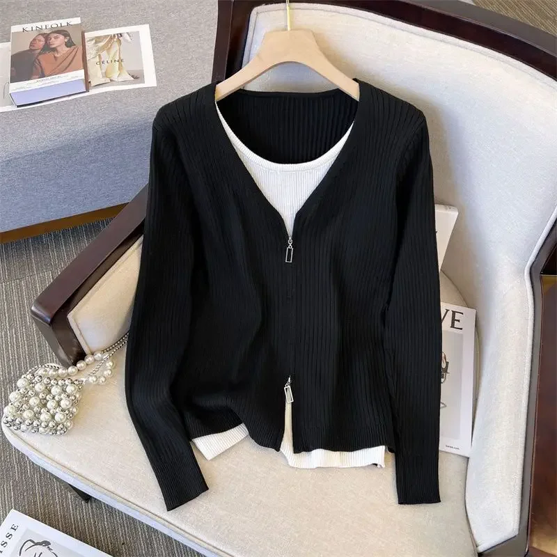 Новинка весенне-Летняя трикотажная одежда из двух предметов с длинным рукавом