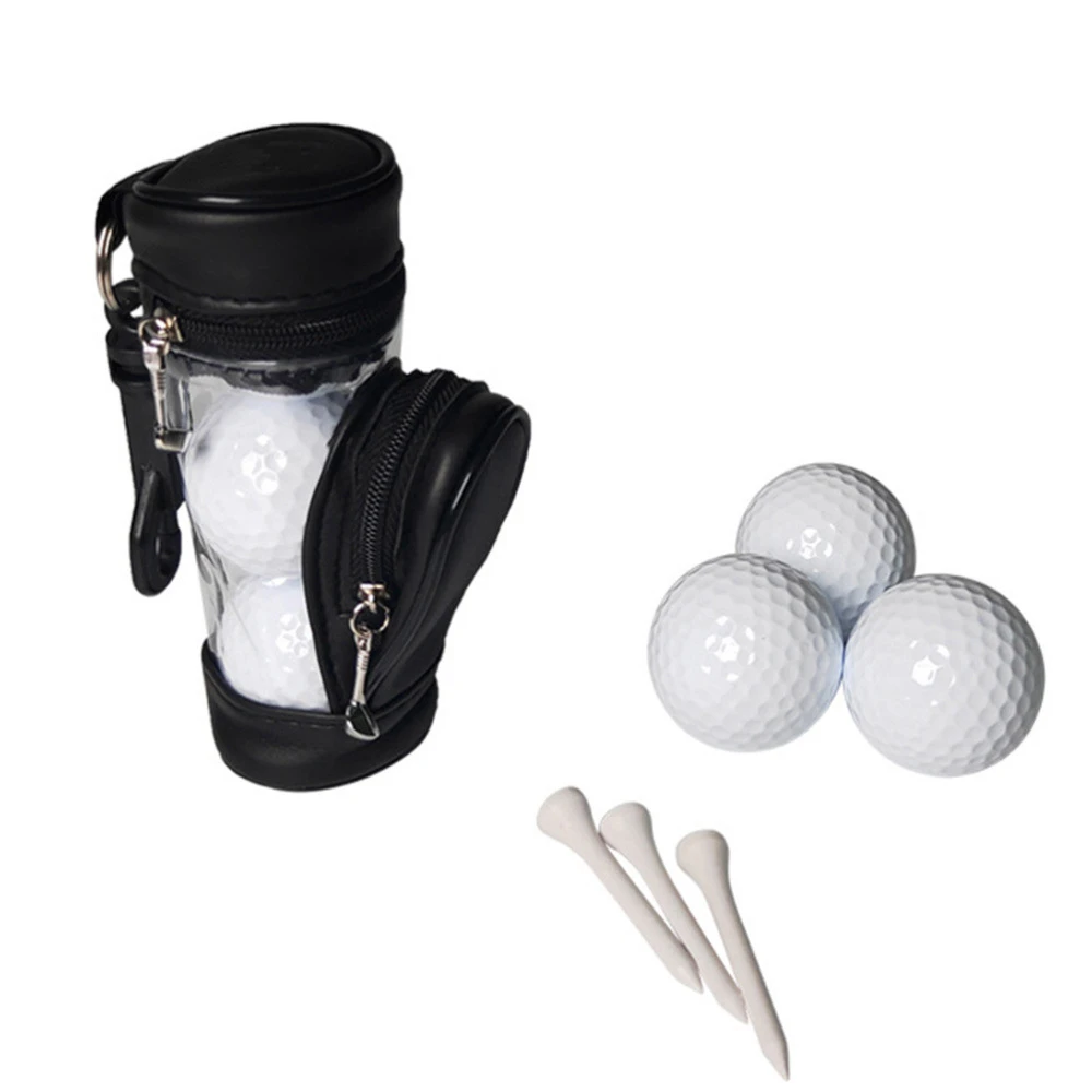 Storage Bag Hang On Waist With 3 Golf Wood Tee 54mm And 3 Balls Thankslee