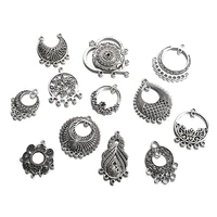 antique charms pendants connector for earring making vintage silver color metal charms diy jewelry finding accessories wholesals