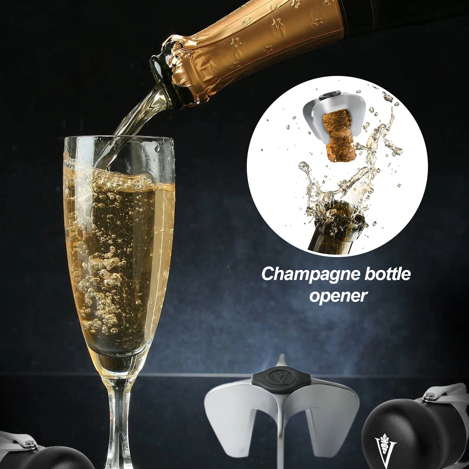 

Wine Opener, Professional Waiters Corkscrew, Champagne Bottle Opener Sparkling Wine Cork Puller For Sparkling Wine Accessories