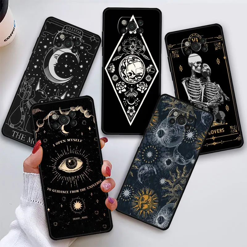 

Soft Case For Xiaomi Poco M3 F1 X4 GT X3 Pro M4Pro 5G X4 X3 X5 NFC C40 X3 GT C50 Shockproof Shell Cover Death Tarot Cute Cat