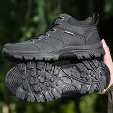 Супер теплые зимние ботинки с мехом уличные походные мужские Нескользящие