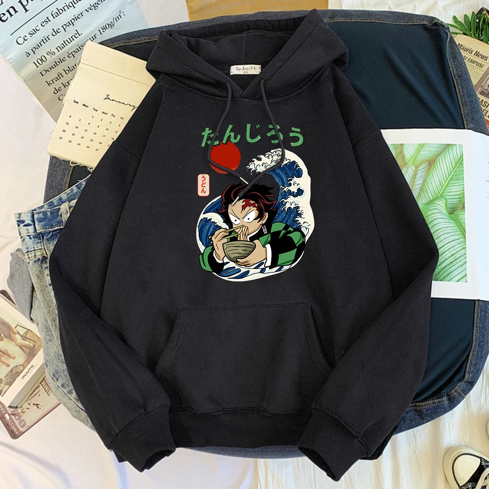 

Anime Demon Slayer Kamado Tanjirou Printed Hoodies Mens' Soft All-Match Sweatshirt O-Neck Oversize Male Women Korean Funny Tops