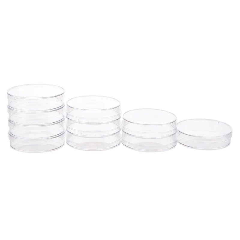 

10Pcs Sterile Petri Dishes W/Lids For Lab Plate Bacterial Yeast 55Mm X 15Mm