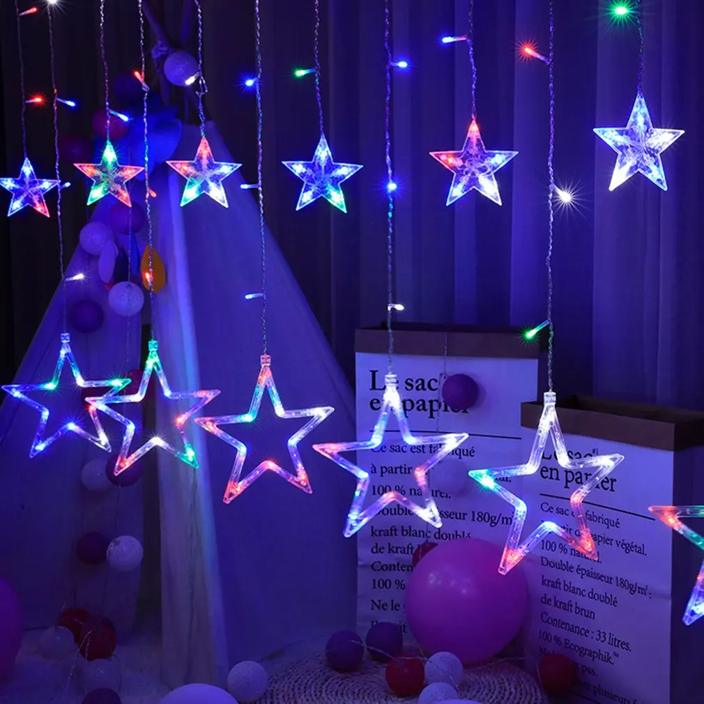 

Star Curtain Lights Christmas Lights Connectable Window Lights Curtain String Lights For Room Birthday Wedding Party Decor