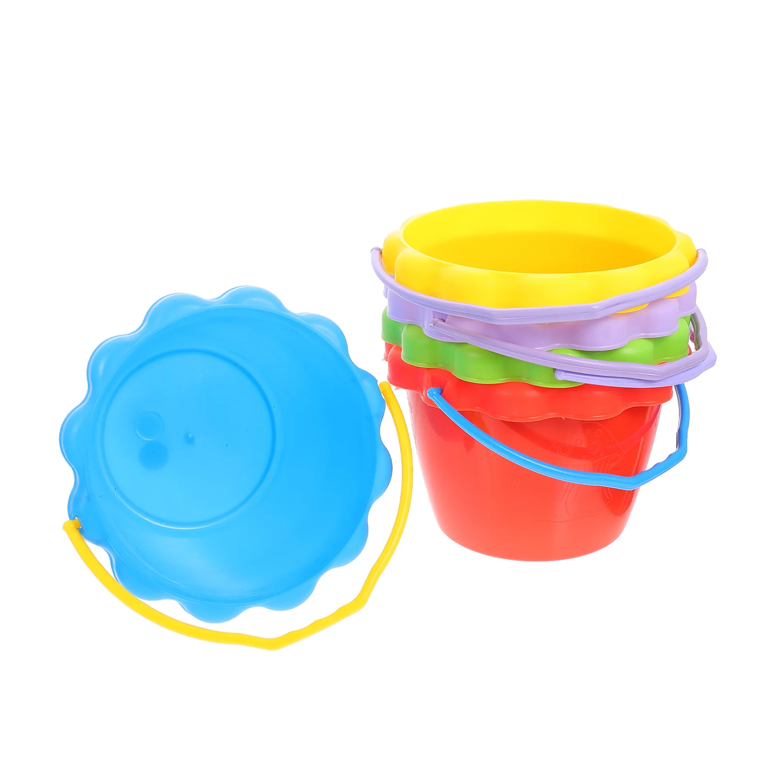 

5 Pcs Toy Beach Bucket Plastic Sand Holders Children Outdoor Toys Baby Summer Frame Kindergarten Playing Tools Pool Party Kids