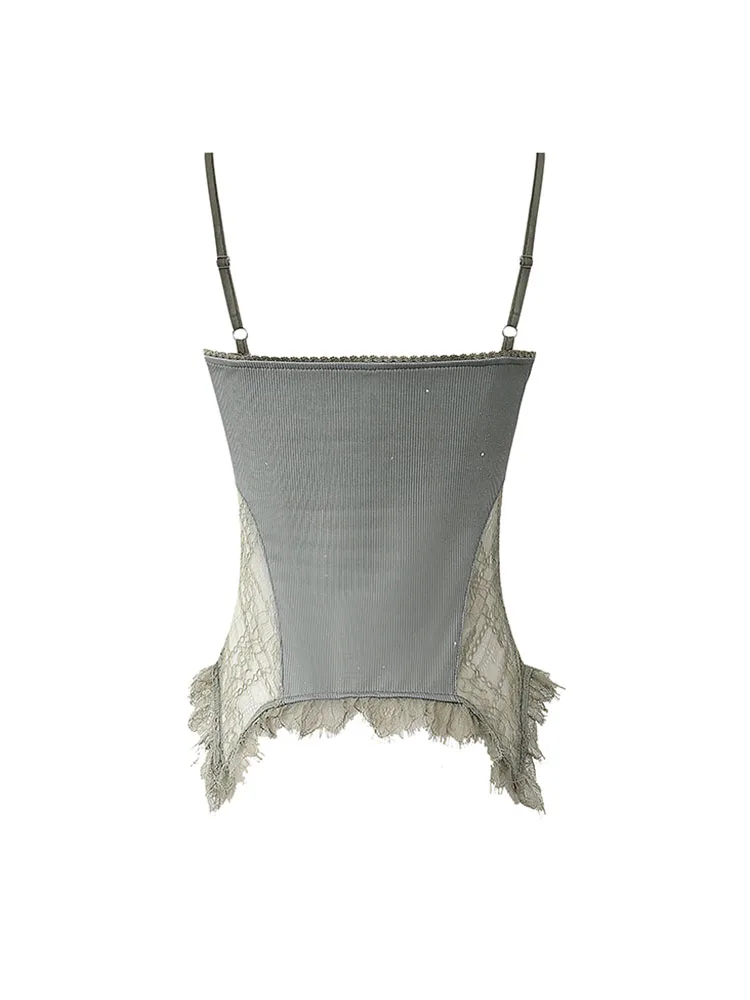 Модный милый топ Gyaru в стиле пэчворк с лямкой на шее женская сексуальная тонкая