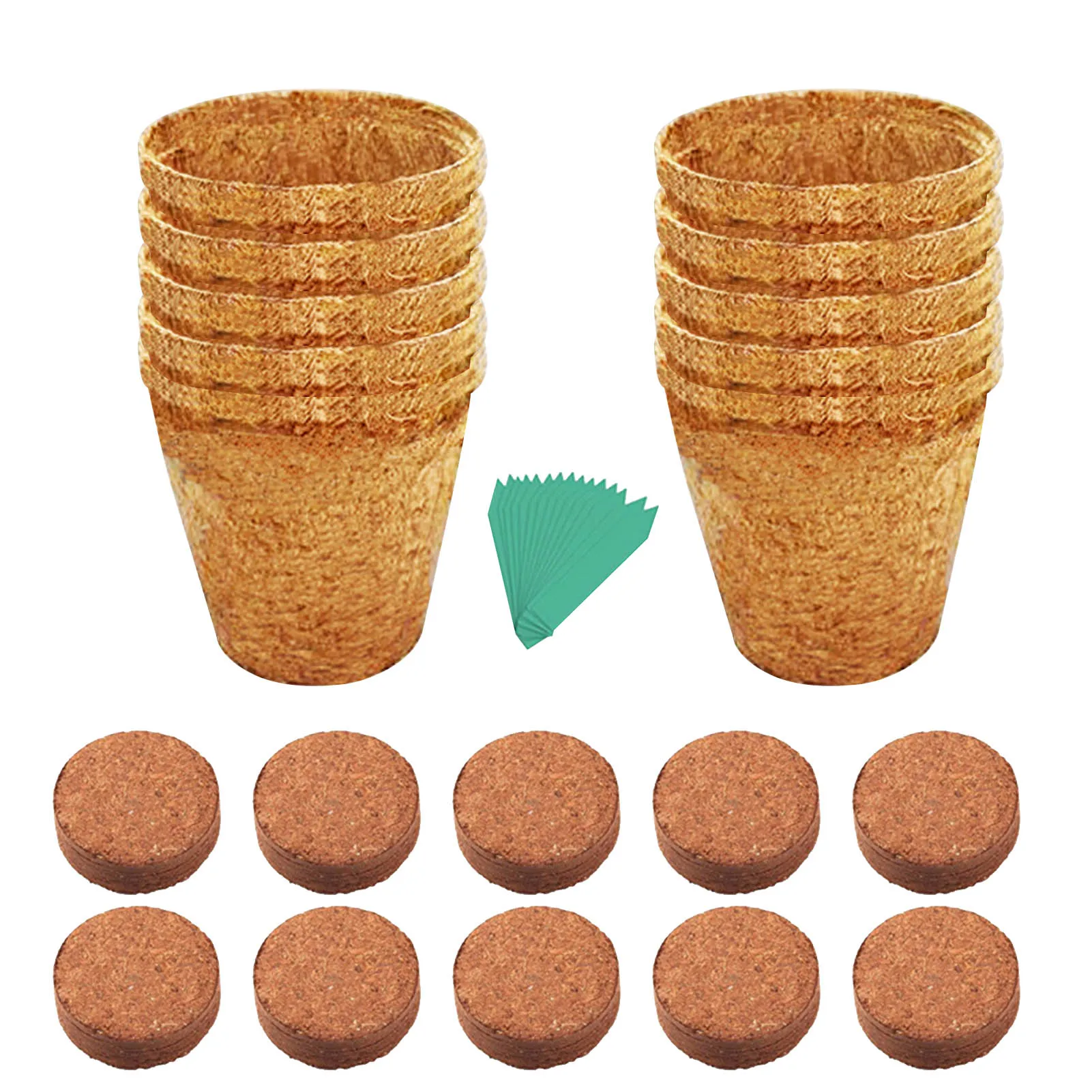 

Seed Starter Peat Pots Plant Seed Starter Pots Garden Seed Starter With 10pcs Compressed Coir Soil And 15 Plant Labels Gardening