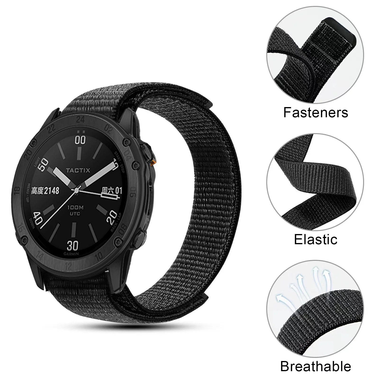 

Ремешок нейлоновый для наручных смарт-часов Garmin Tactical x DELTA Band 26 мм, быстрая и легкая установка, для Garmin Fenix 7X 6X Pro 5X 3 HR/Enduro