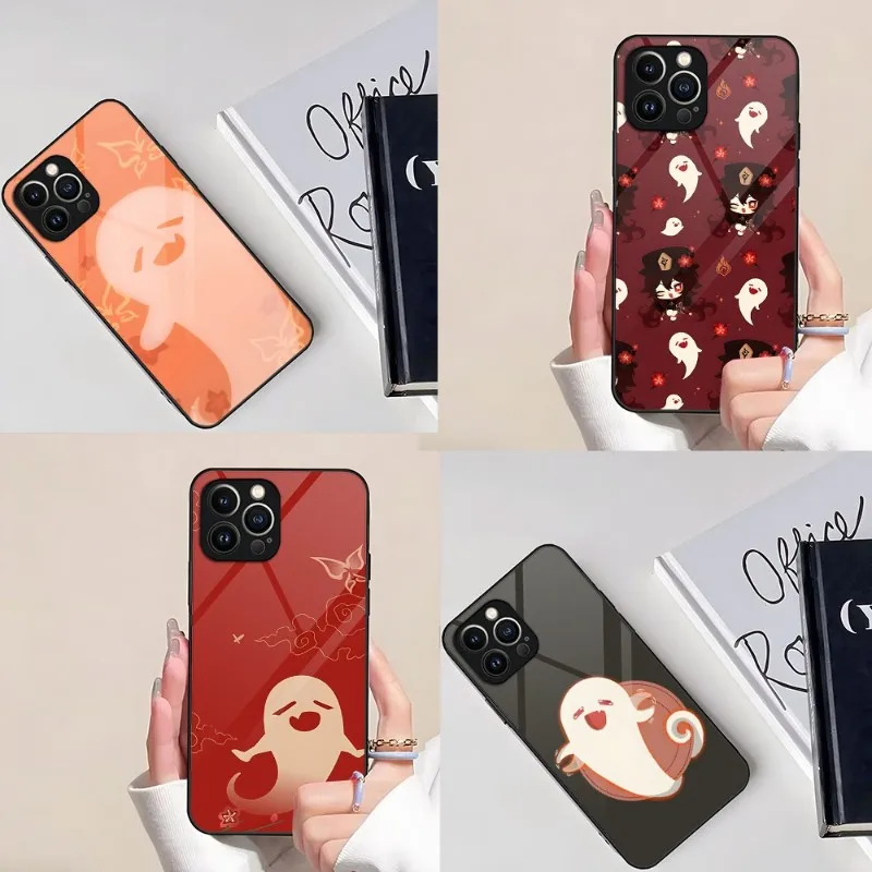 Чехол для телефона Genshin Impact Hu Tao Spirit Ghost IPhone 14 Pro 12 11 13 Mini XR XS X Max 8 7 6 Plus SE 2023 стеклянная