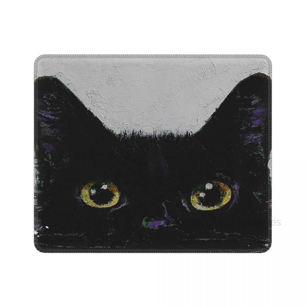 

Oil Painting Mouse Pad Black Cat Computer Gamer Keyboard Desk Pad Personalized Rubber Antiskid Washable