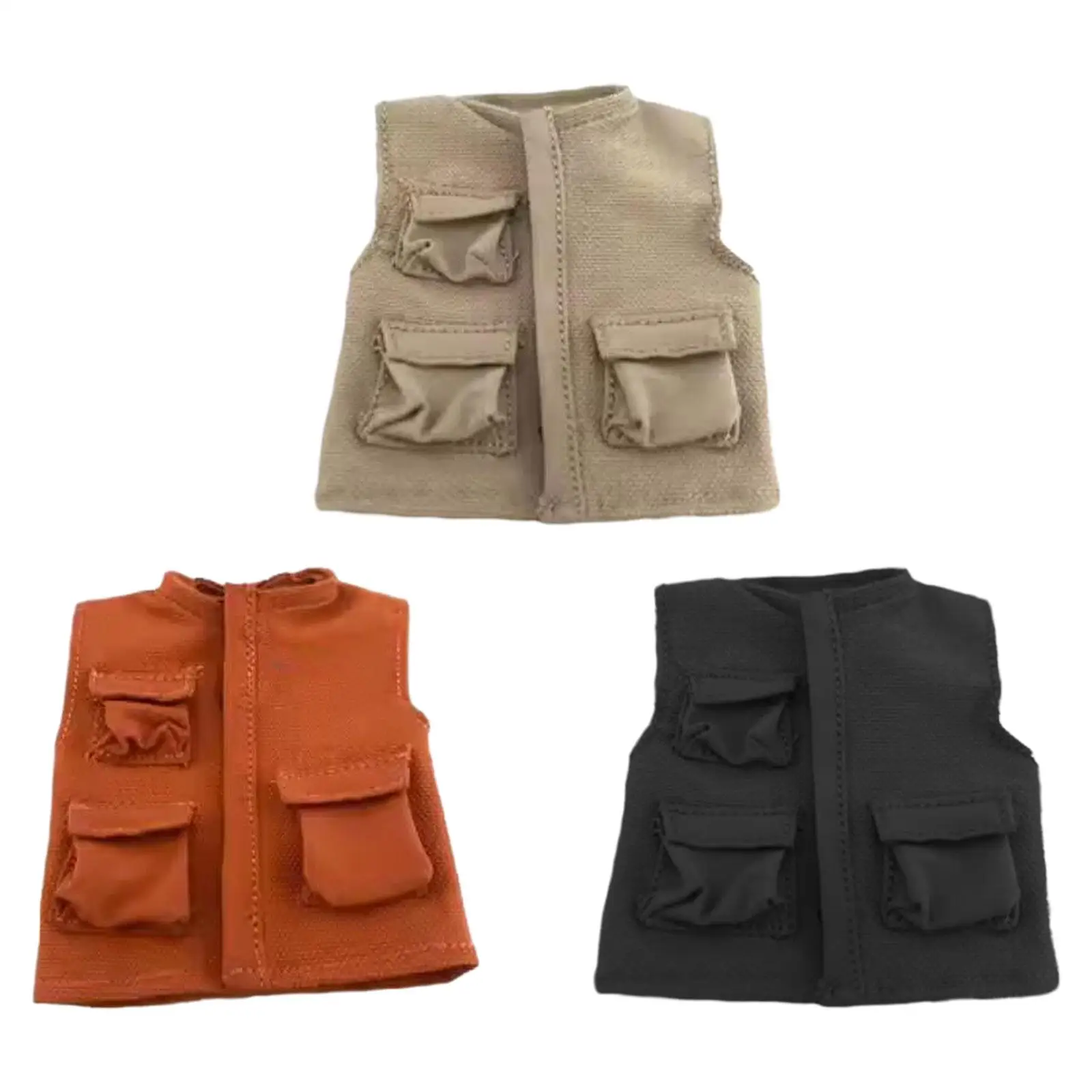 

Miniature Vest, 1/12 Male Figure Doll Clothes with Pockets for 6inch Male Soldier Figures