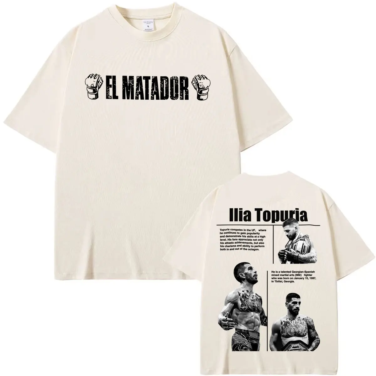 Футболки Ilia Topuria El Matador La Leyenda Merch для мужчин и женщин, готические футболки в стиле Харадзюку, повседневные хлопковые футболки оверсайз (art.: 3920dba66c3bf) - 3920dba66c3bf