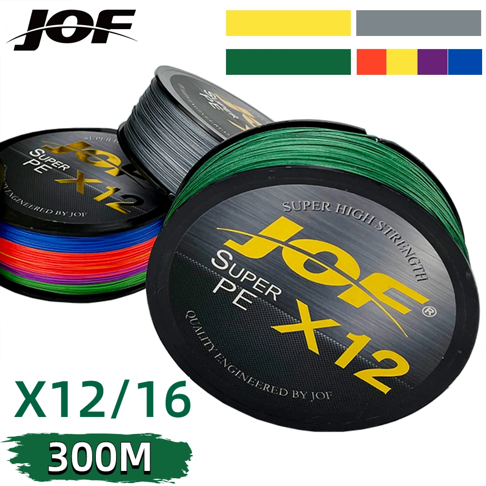 JOF мультифиламентная полиэтиленовая плетеная леска 12/16 нитей 300 м Tresse Peche 25-161LB 0 14-0