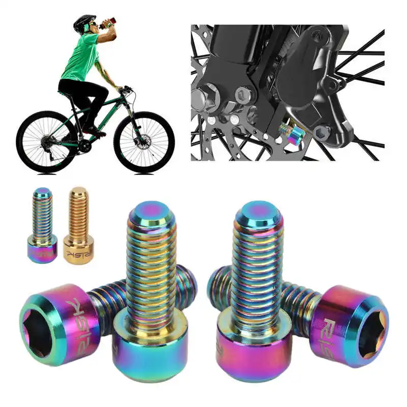 

4Pcs Mountain Bike Brake Screws Alloy M6 16/18/20mm Bike Disc Brake Clamp Fixed Screw Bicycle Accessories