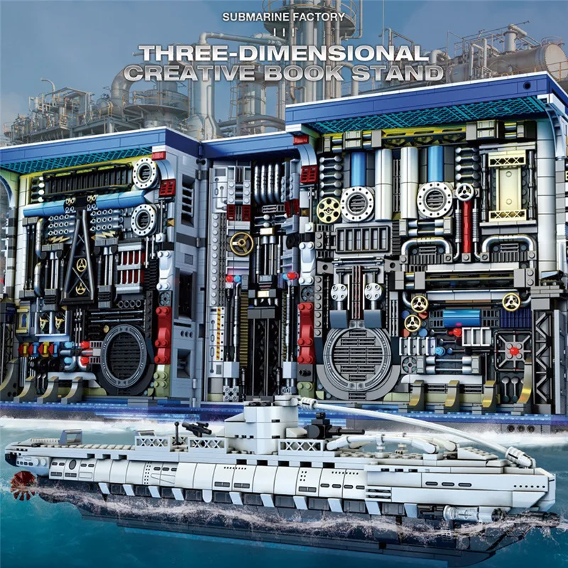Строительные блоки Reobrix66038 подводная лодка книжный шкаф украшение для сборки
