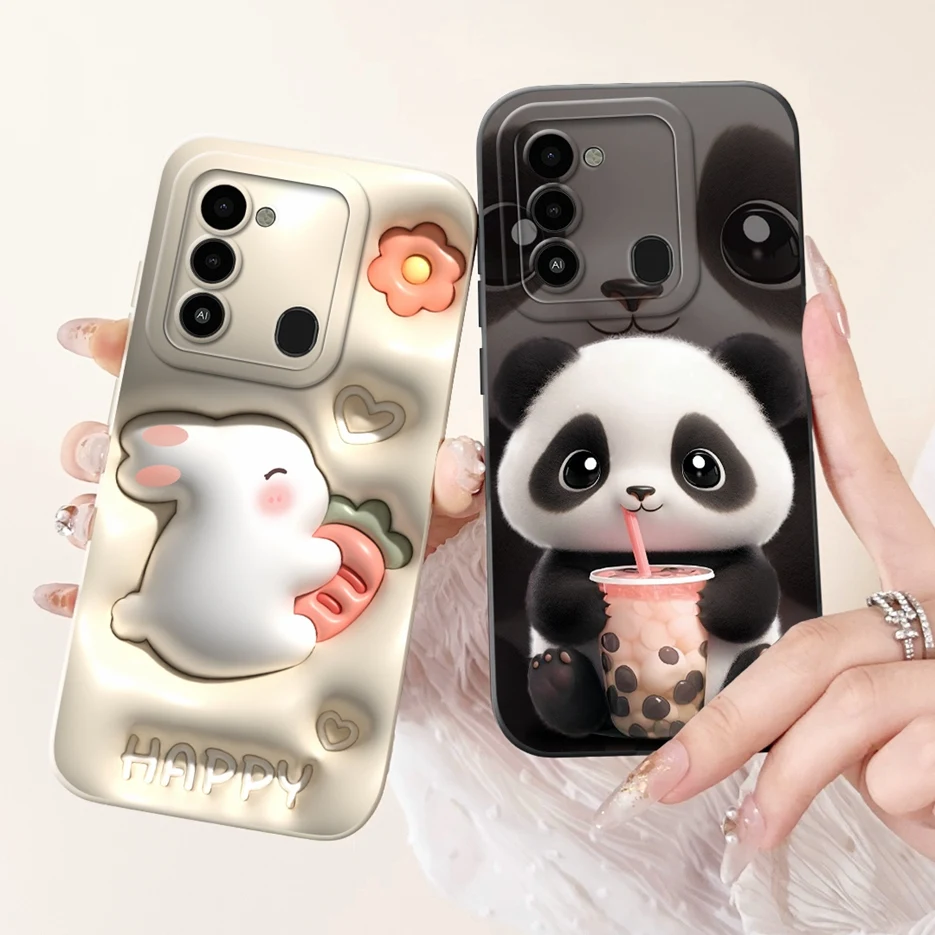 Для Tecno Spark Go 2022 чехол KG5 KG5h милый мультяшный с пандой для 8C Spark8C KG5k KG5j