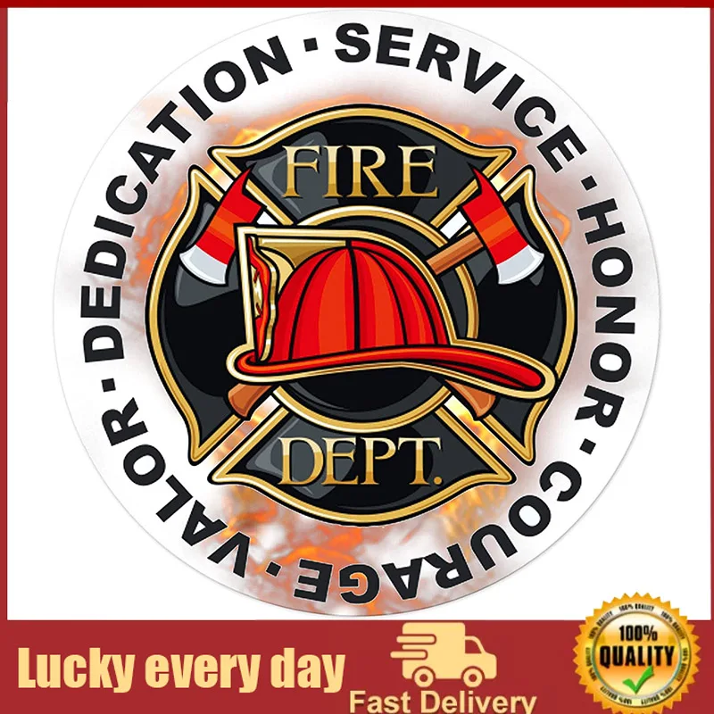 

Nichpedr Retro Round Sign Firefighter fire Department Decor Poster No Frame Metal Tin Sign Hanging Plaque Kitchen Poster Cafe