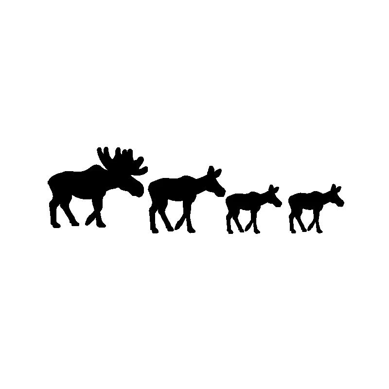 

Interesting Moose Family Car Stickers Cover Scratch Decals Laptop Truck Motorcycle Auto Accessories PVC,16cm*5cm