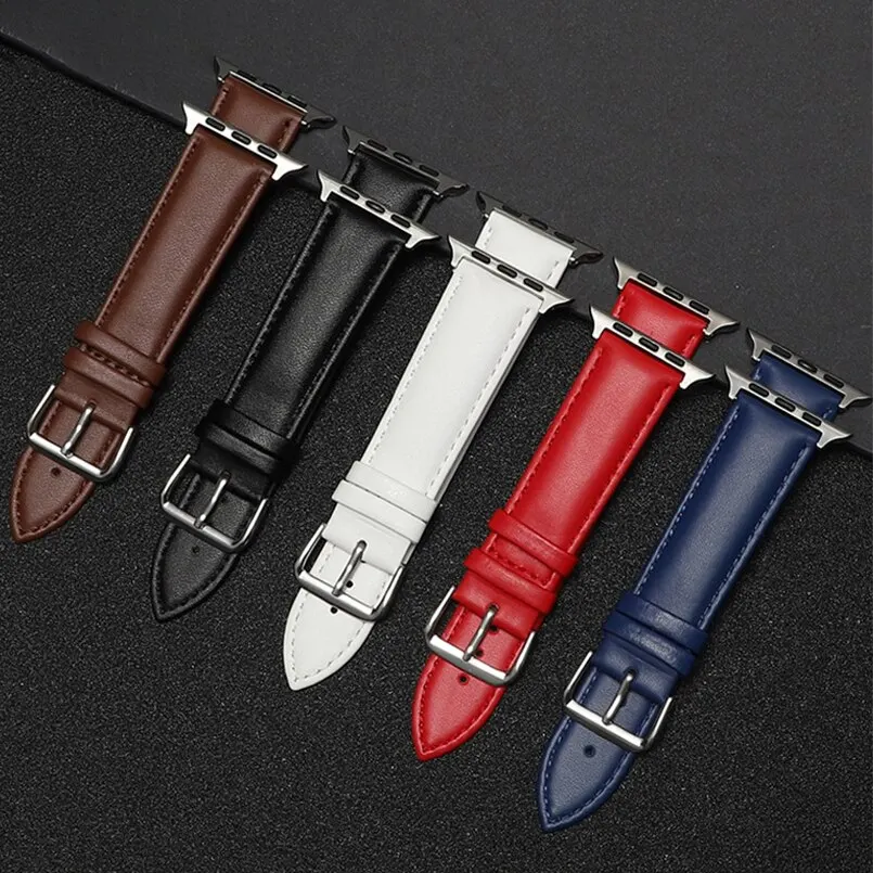 Genuine Leather Band for Apple Watch 8 7 6 5 se 41MM 45MM 44MM 40MM Bracelet Belt Loop Strap for iwatch 38nn 42mm Watch Band