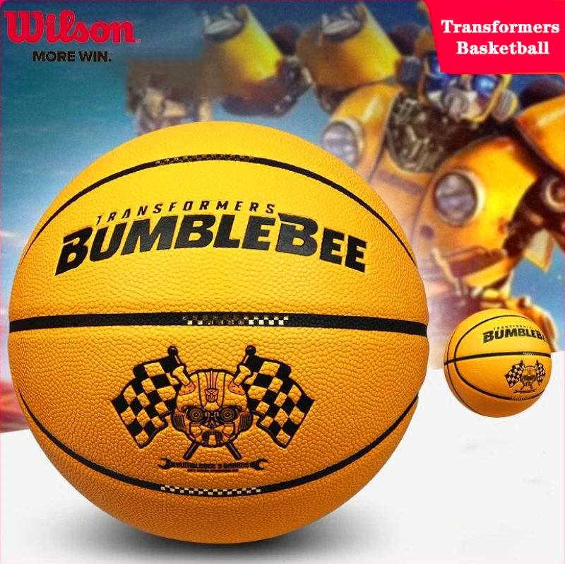 Wilson Transformers Bumblebee Basketball Yellow Moisture Absorption Robot PU Indoor Outdoor Match Gaming ball size 7 Gift