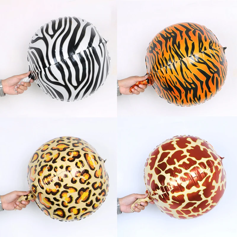 

5pcs/Lot 22inch 4D Animal Printed Foil Balloons Tiger Zebra Cheetah Jungle Forest Party Decorations Helium Toy Globos Supplies