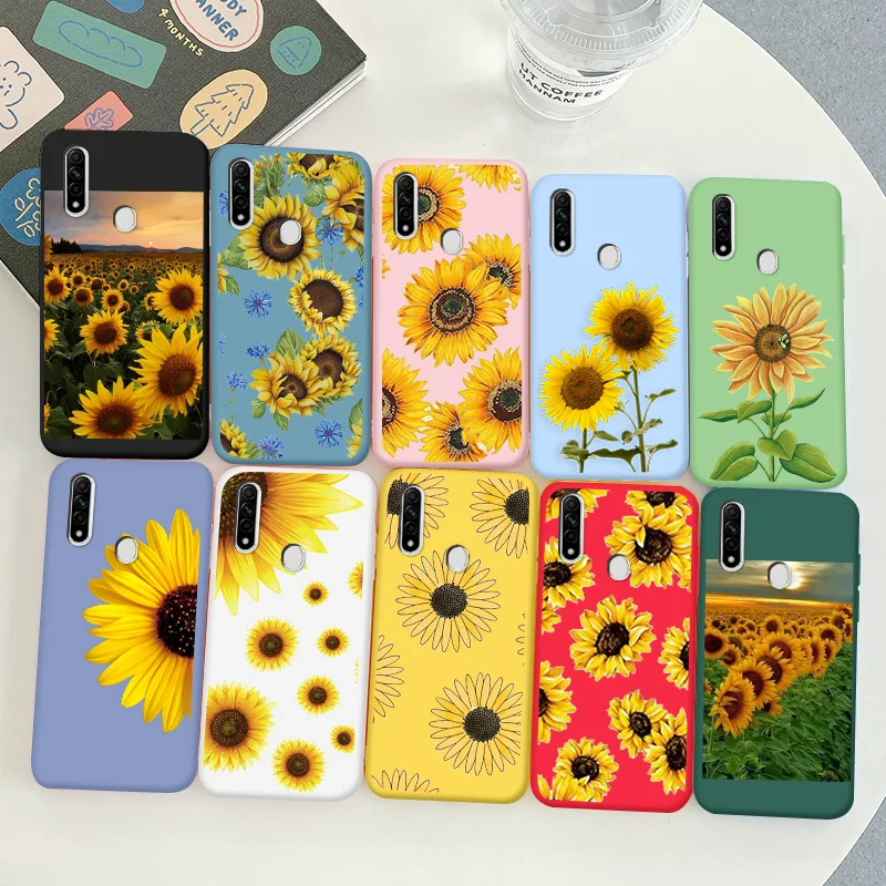 

For OPPO A31 2020 Protective Shell Silicone Soft Shell Phone Case Candy Color Case Fashion Silicone Colorne Color Chrysanthemum