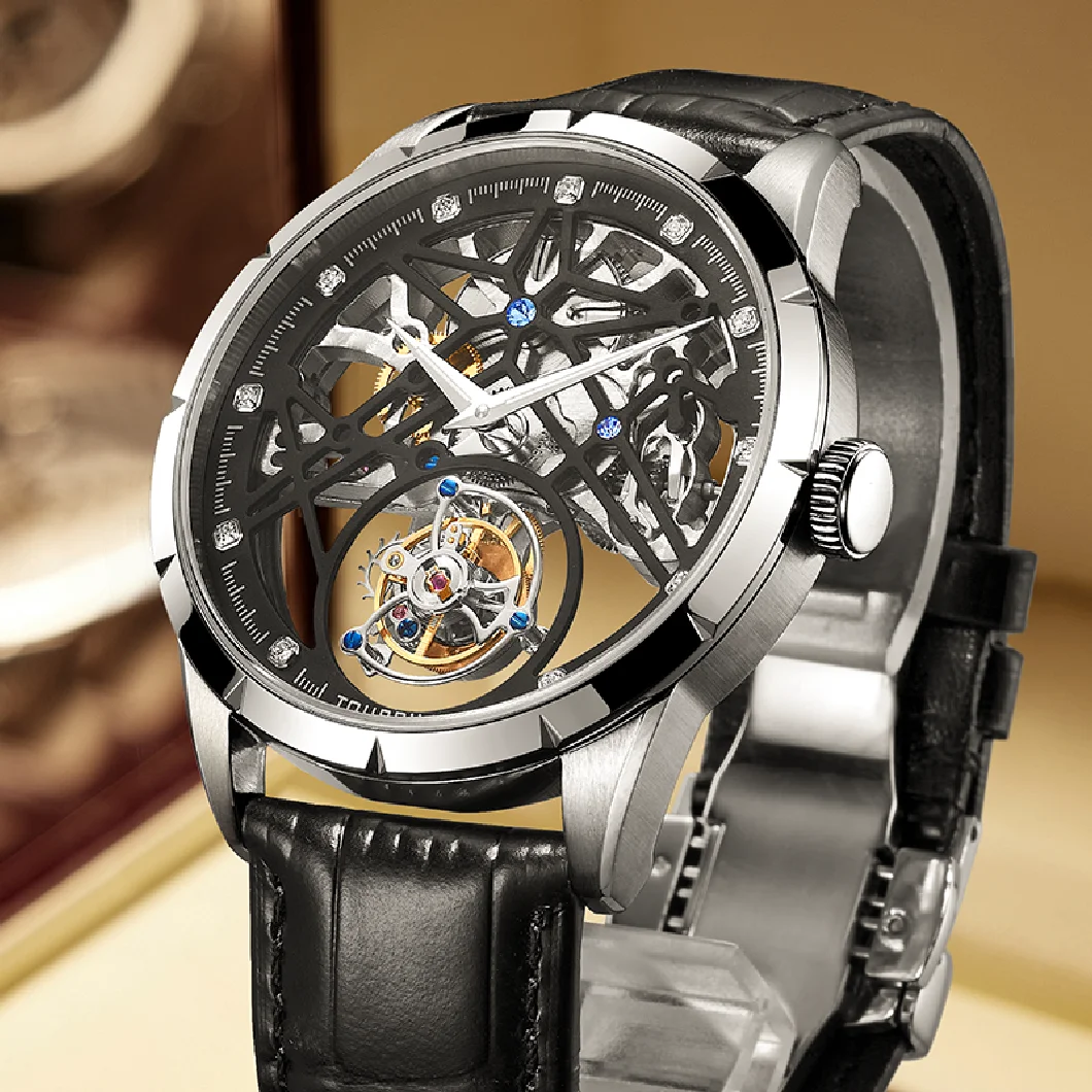 

JINLERY Fashion Real Tourbillon Watch Man Luxury Skeleton Watches for Men Wristwatch Male Clock New 2022 Gifts Relogio Masculino