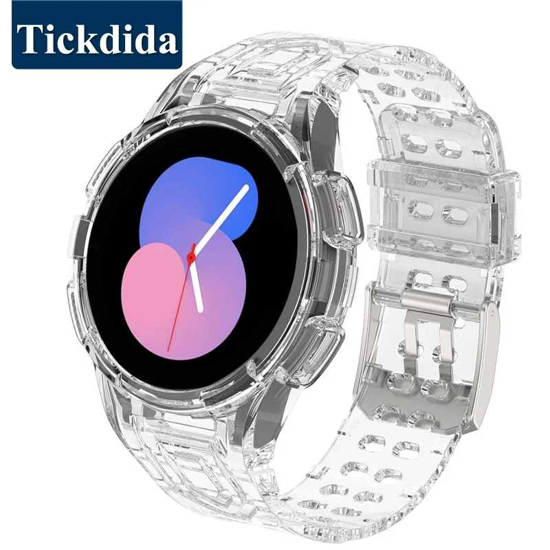 

Band+Case for Samsung Galaxy Watch 5 4 44mm 40mm Smart Watch Accessories Silicone Sport Bracelet Correa Galaxy Watch 4 Strap