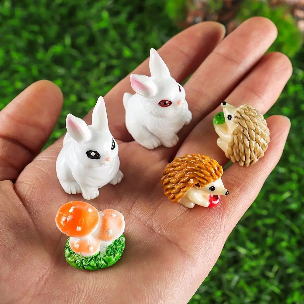 

Resin Mini Wonderland Garden Decoration Home Furnishing Decoration White Rabbit Miniature Scenery Statue