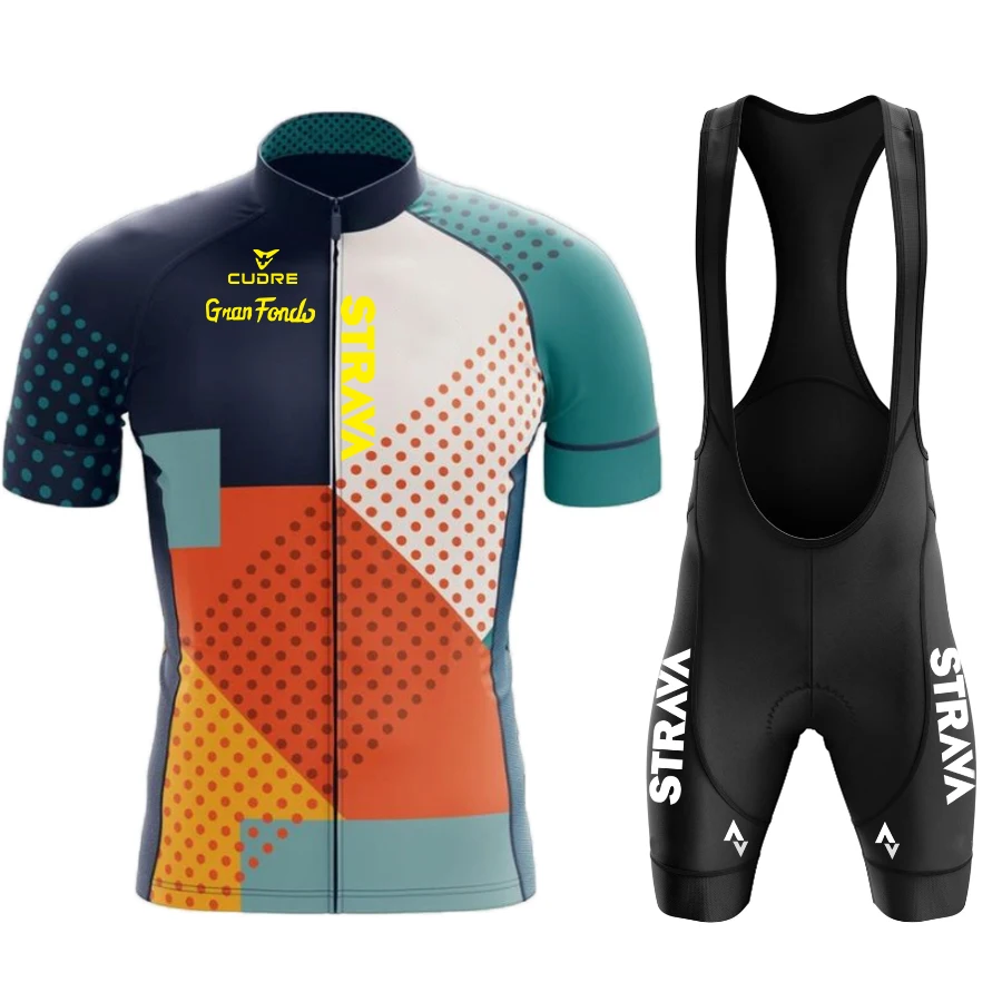 

strava Team Cycling Jersey Set 2022 Man Summer MTB Race Cycling Clothing Short Sleeve Ropa Ciclismo Outdoor Riding Bike Uniform