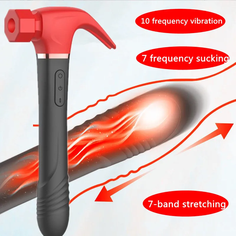 

New4 in1 Hammer Sucking Vibrators for Women Masturbation Pink Vibrating Dildo for Stimulate Clitoris Nipple G-Spot Sex Toy