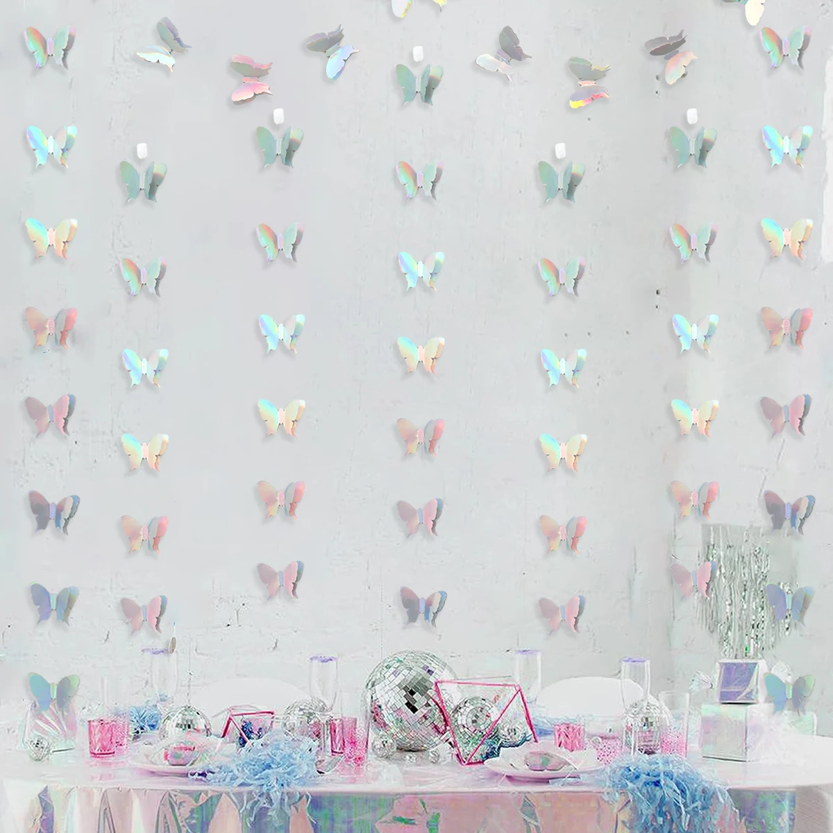 Блестящая трехмерная бабочка 2 м искусственное украшение на первый день рождения