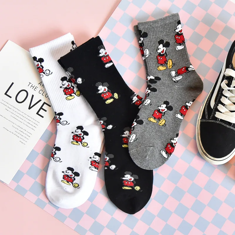 

Disney mickey mouse 2022 autumn and winter new Mickey middle and big kids cotton cartoon net red socks tide big kids socks