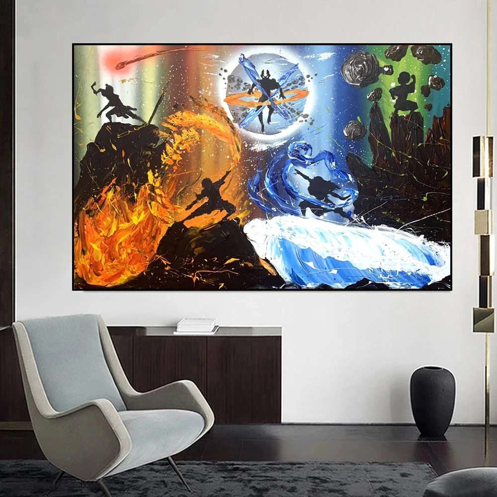 

Аниме телесериал Аватар: Последний Воздушный Бандер холст картина плакат эстетический плакат и печать настенный плакат украшение для спальни дома