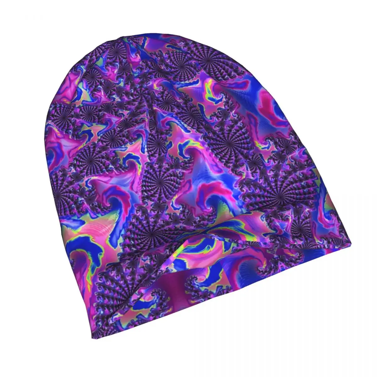 Красочная живая Фрактальная мужская шапка Groovy Trippy с рисунком для химиотерапии