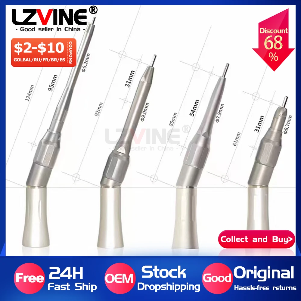 

Dental Surgical 20 Degree Straight Head Operation Handpiece 1:1 Direct Drive Single External Water Spray Contra Angle for ENT