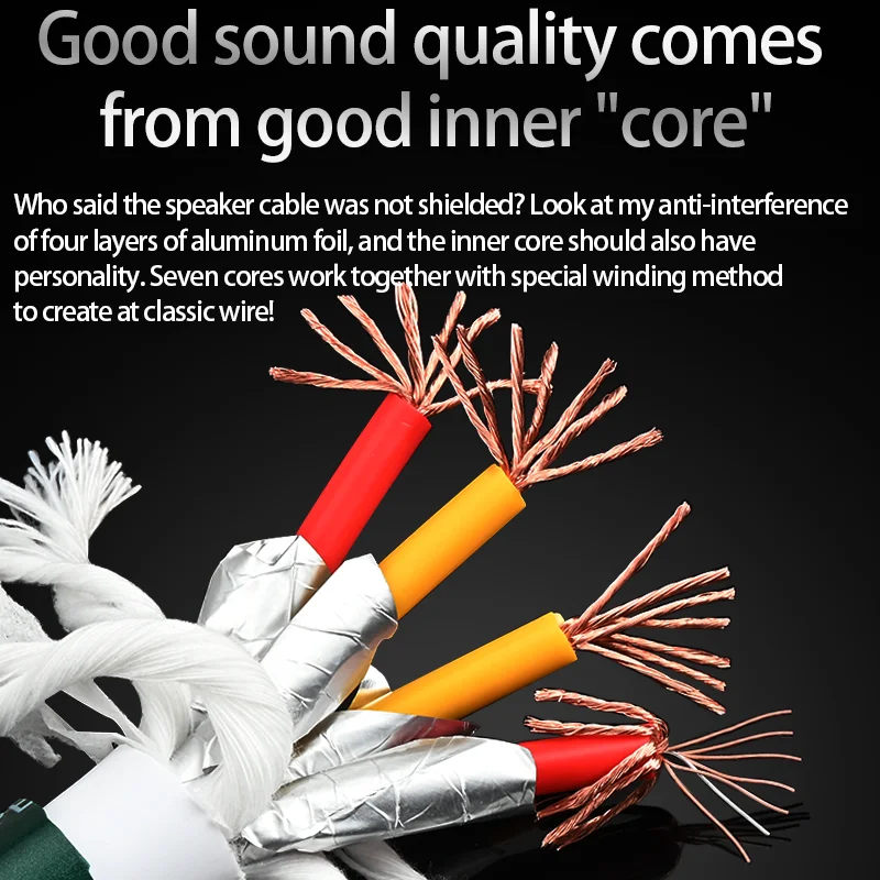 ATAUDIO Hi-Fi акустический кабель 1 пара высококачественных акустических кабелей 7N OCC с