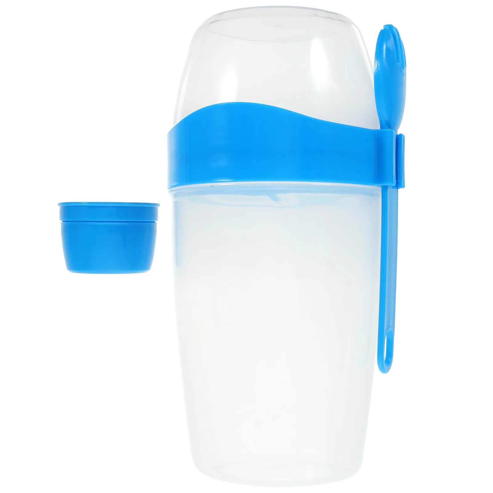 

1 Set of Double Layer Salad Shaker Cup Portable Salad Cup with Spoon Salad Dressing Holder