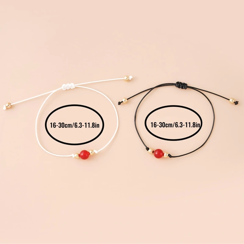 2 шт./компл. сердолик стразы Красный счастливый браслет ручной работы для женщин