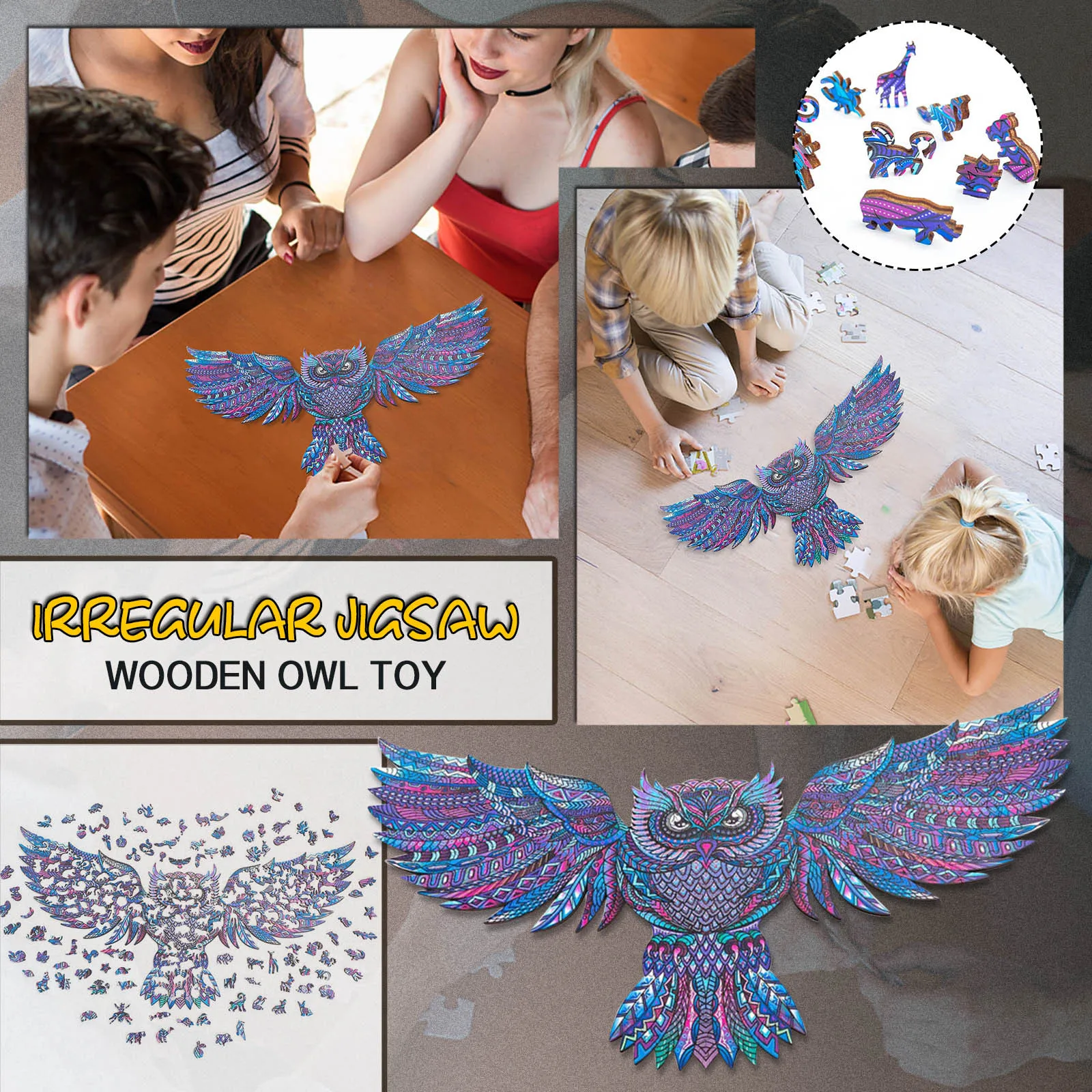 

Toy for Cats Irregular Holiday Puzzle Gift Wooden Taste And Children Adult Educational Puzzle Toy