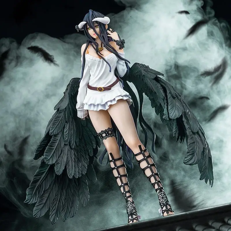 

27cm Overlord Japanese Anime Figures Albedo Pure White Devil Sexy Girl Collectible Figurine PVC Model Action Figure Toys Gift