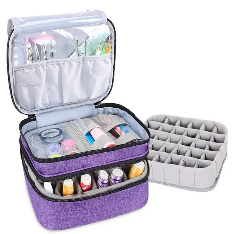 

NEW2023 Portable 30 Bottles Essential Oil Case Carry Bag Large Capacity Double-Layer Nail Polish Essential Oil Box Storage Organ