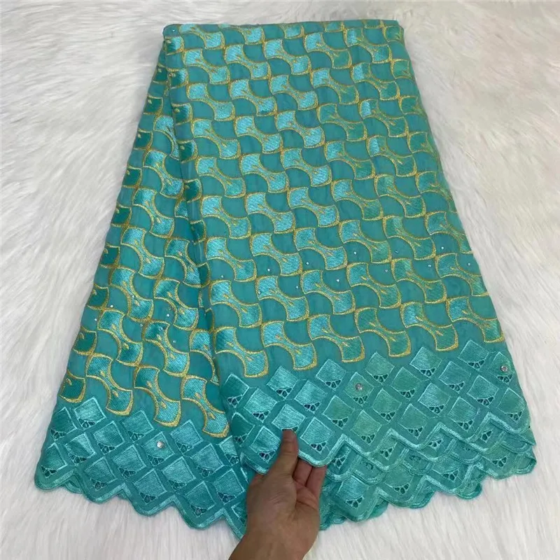 

5 yard Swiss lace fabric latest heavy beaded embroidery African 100% cotton fabrics Swiss voile lace popular Dubai style 7L06232